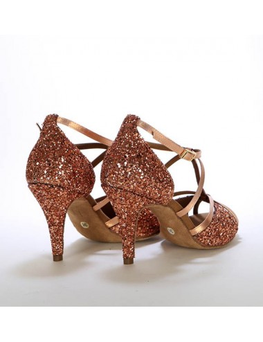 Zapatos de baile latino bronce brillantes