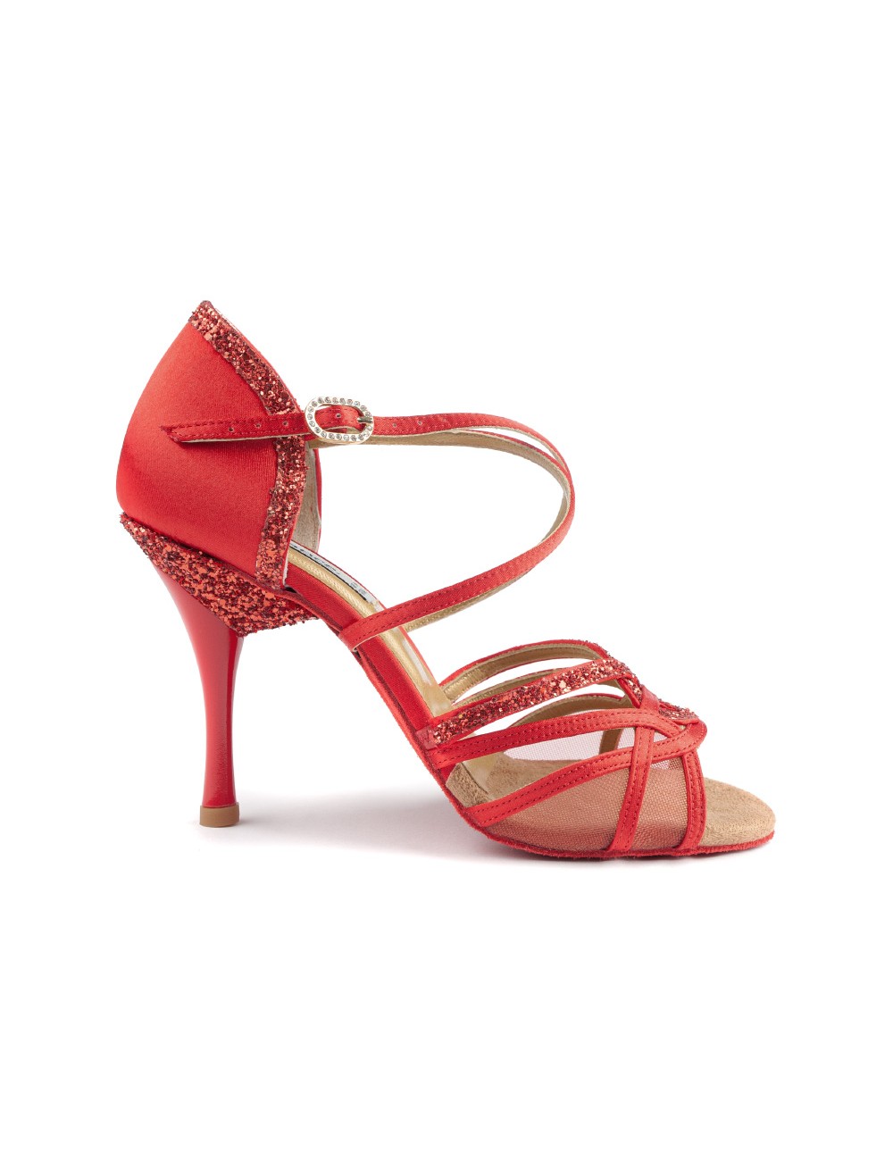  Dancing Shoes Zapatos de baile latino para mujer, zapatos de  baile de salsa de salón para mujer, tacón medio alto, social para baile en  interiores (rojo, 7UK/255CN) (Color rojo, tamaño: 5.5UK/240CN) 