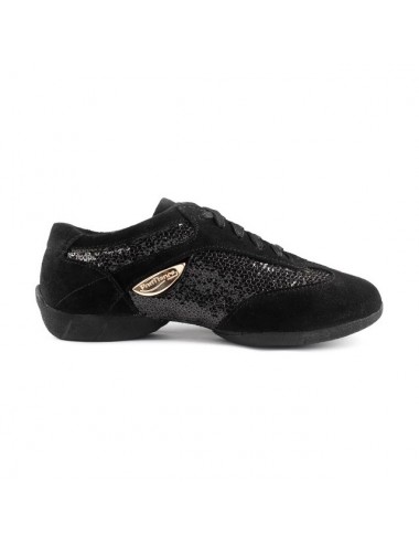 Zapatillas de baile chica en glitter negro brillante