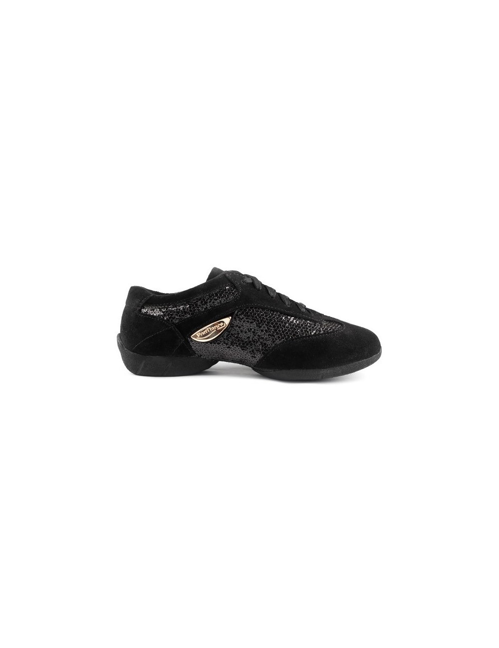 Zapatillas de baile chica glitter negro brillante