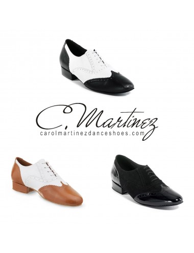 Elegantes zapatos de baile latino para hombres blanco y negro zapatos