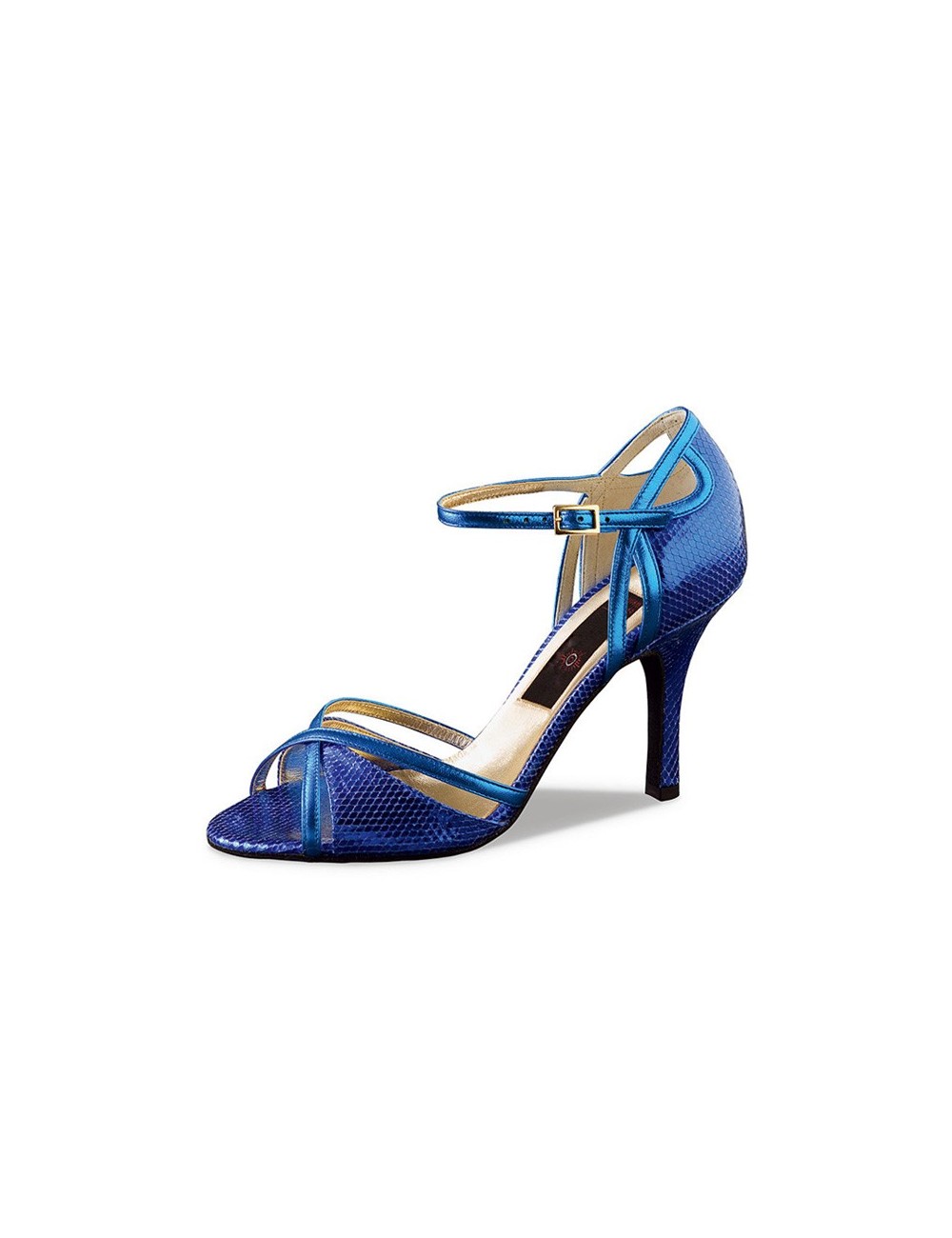 Zapatos de baile azul en piel elegante